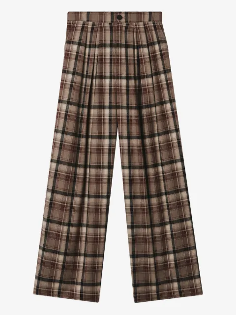 tout a coup plaid-check pleated trousers