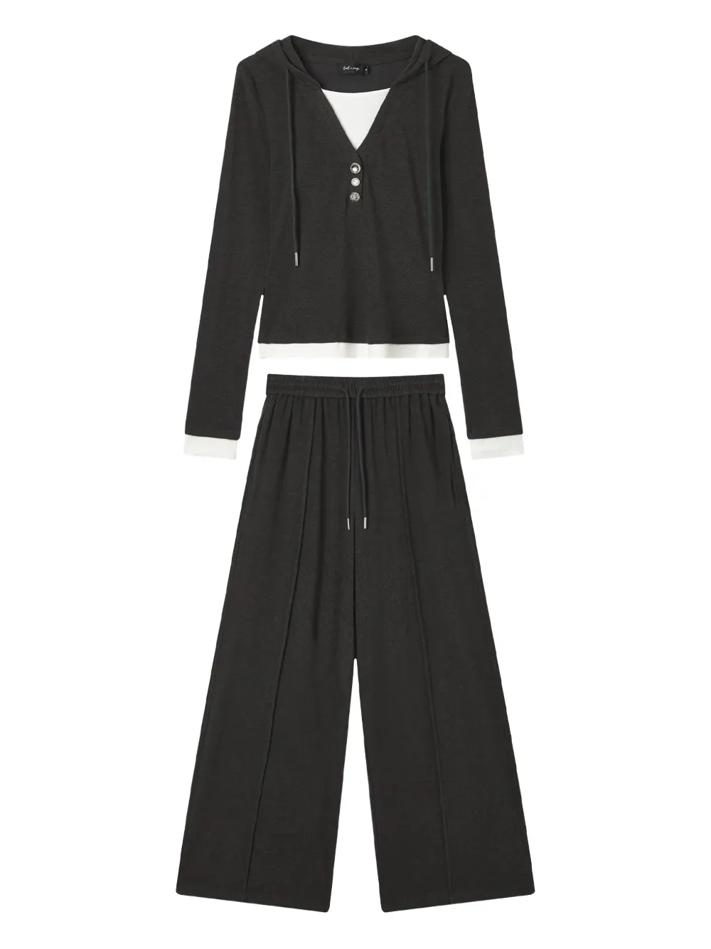 tout a coup drawstring trousers and top set | Grey | Image 1