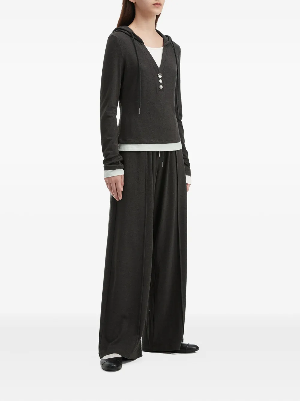 tout a coup drawstring trousers and top set | Wide-Leg Pants | Image 2