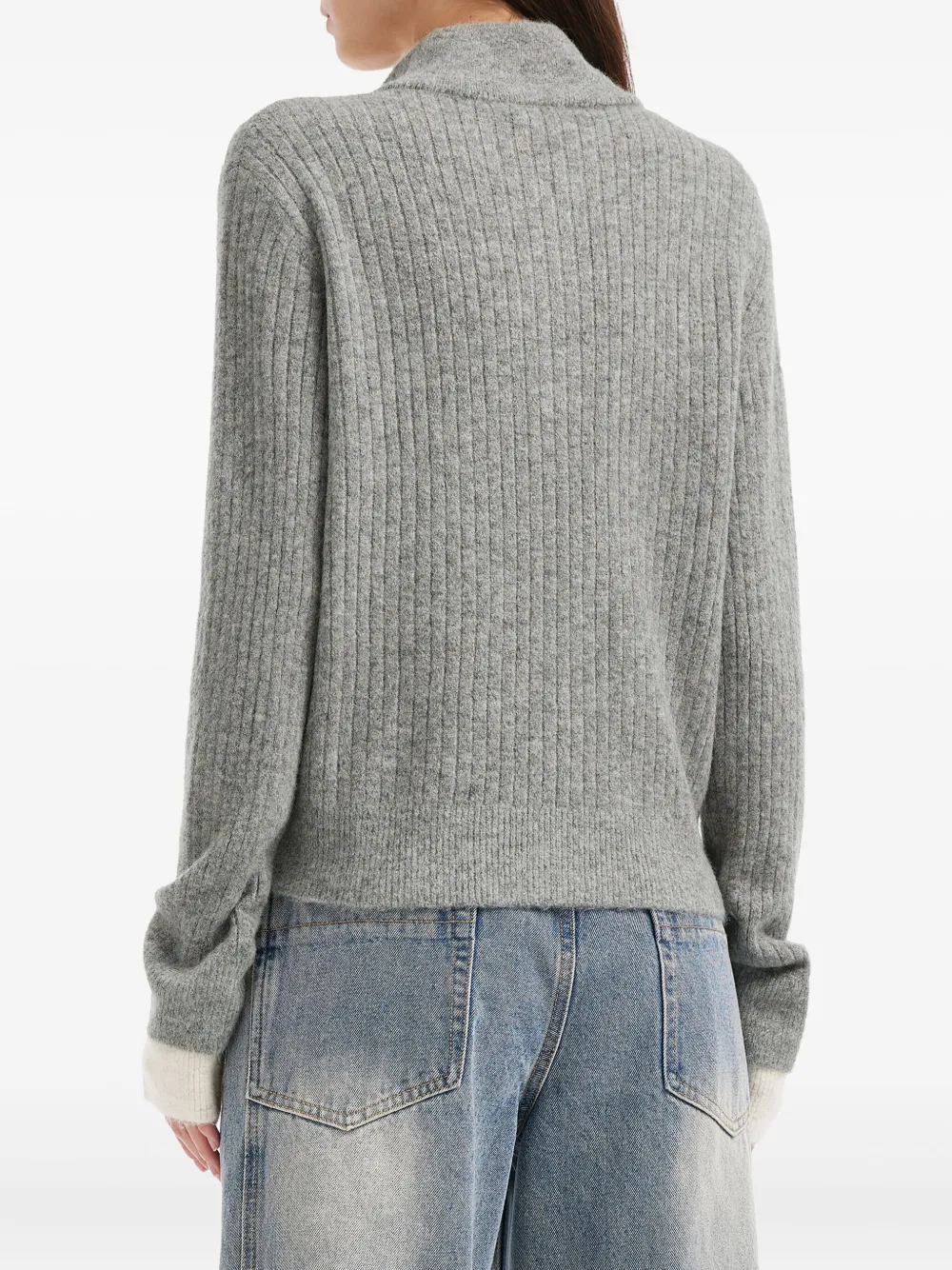 Tout A Coup Ribbed Sweater In Gray