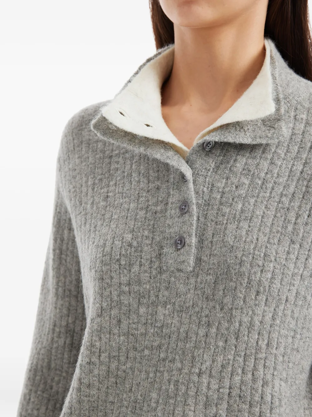 Tout A Coup Ribbed Sweater In Gray