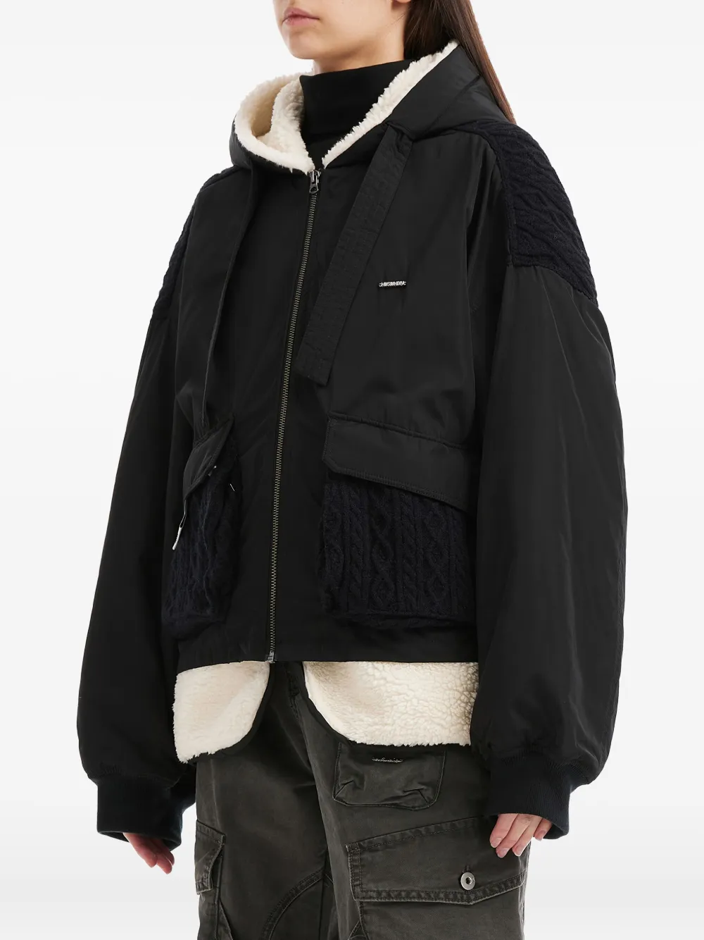 Musium Div. Jack met capuchon en vlakken Zwart