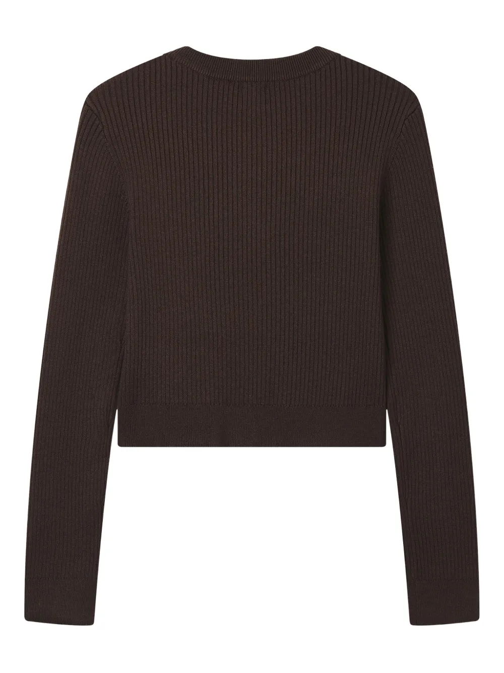 B+ab Ribbed-knit Cardigan In Brown