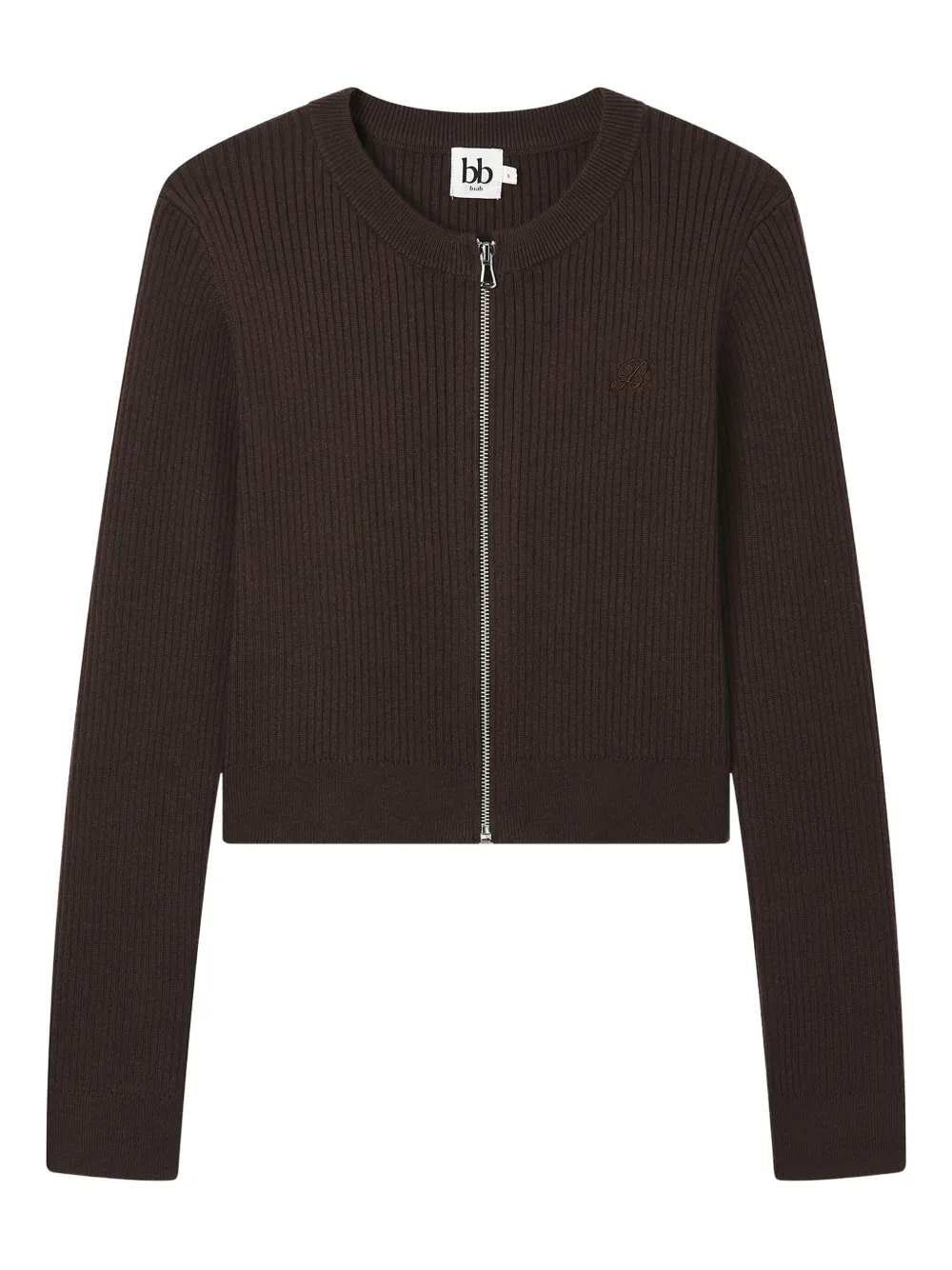 B+ab Ribbed-knit Cardigan In Brown