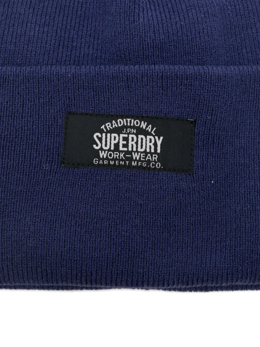 Superdry Logo-patch Beanie In Blue