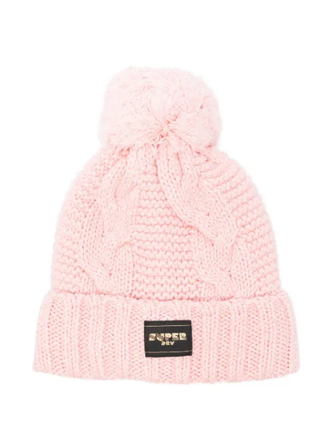 Superdry pom-pom cable-knit beanie