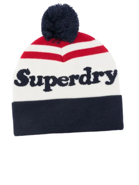 Superdry gorro a rayas con pompón