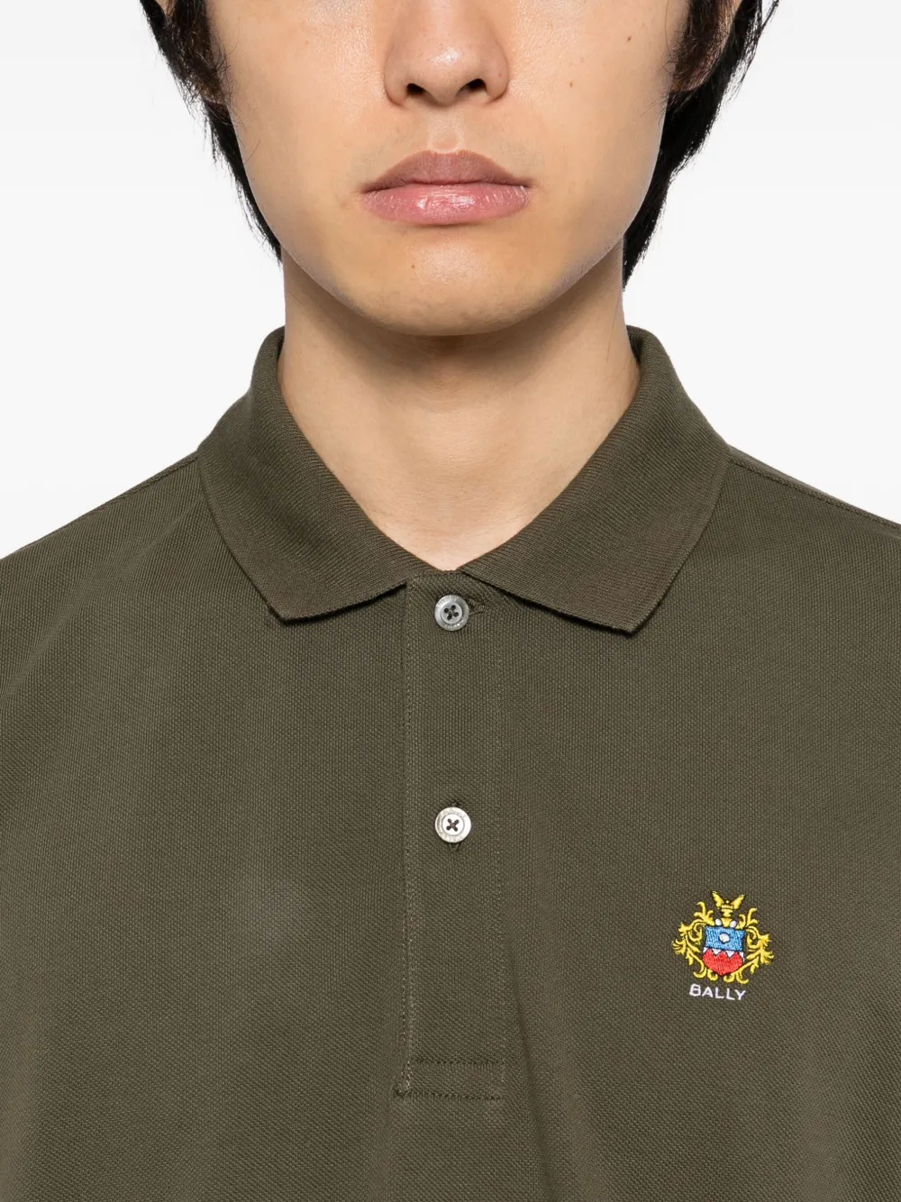 Bally Poloshirt met geborduurd logo Groen
