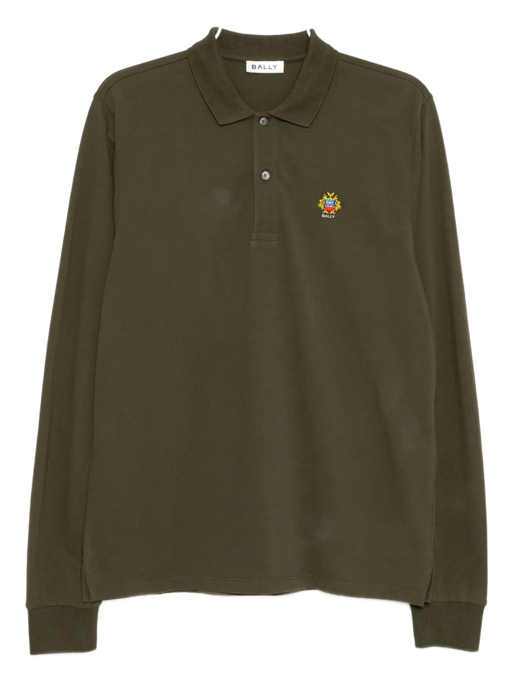 Bally polo en coton à logo brodé | vert | Image 1