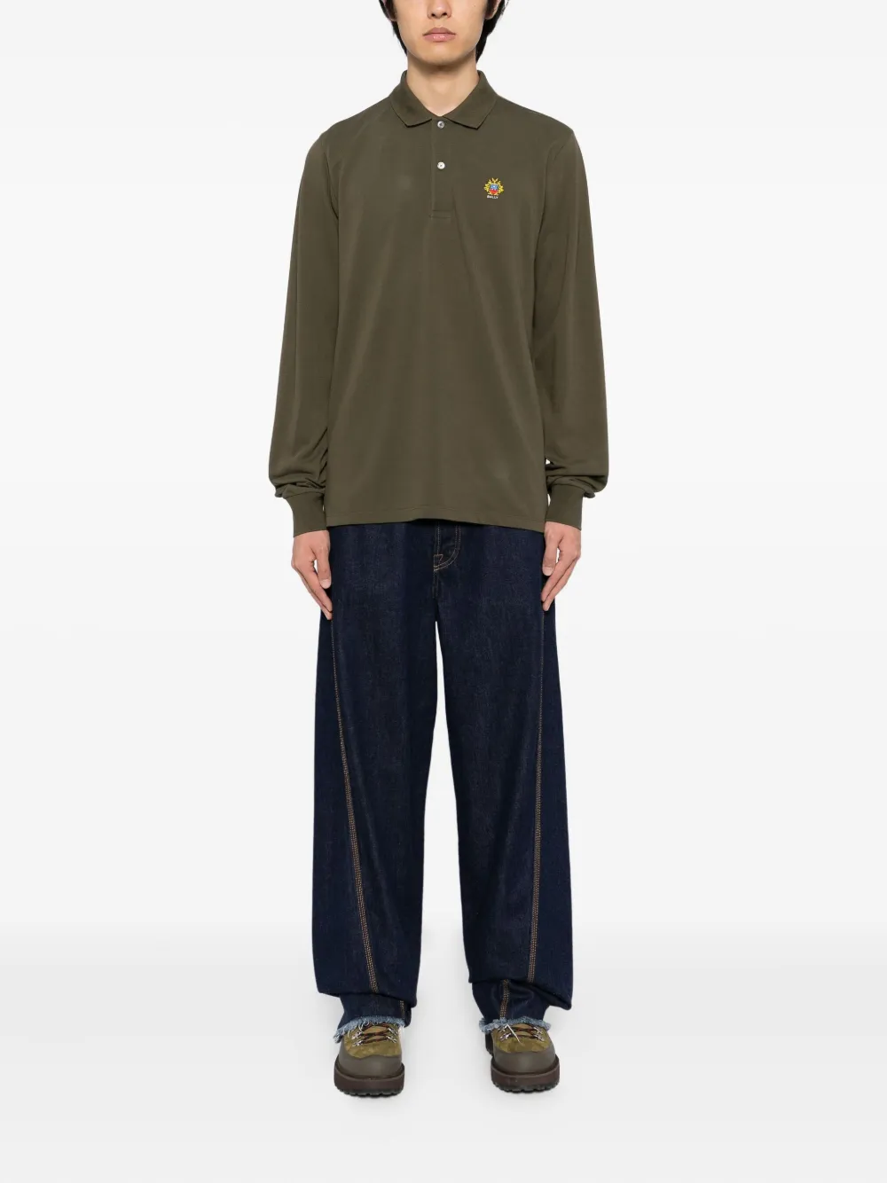 Bally Poloshirt met geborduurd logo - Groen