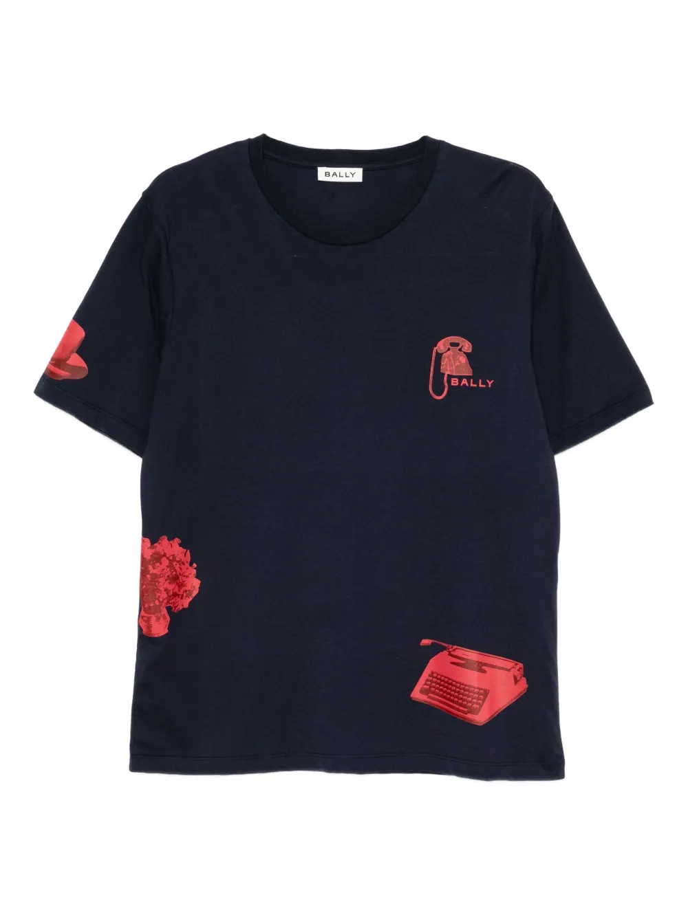 Bally graphic-print cotton T-shirt | Blue | Image 1
