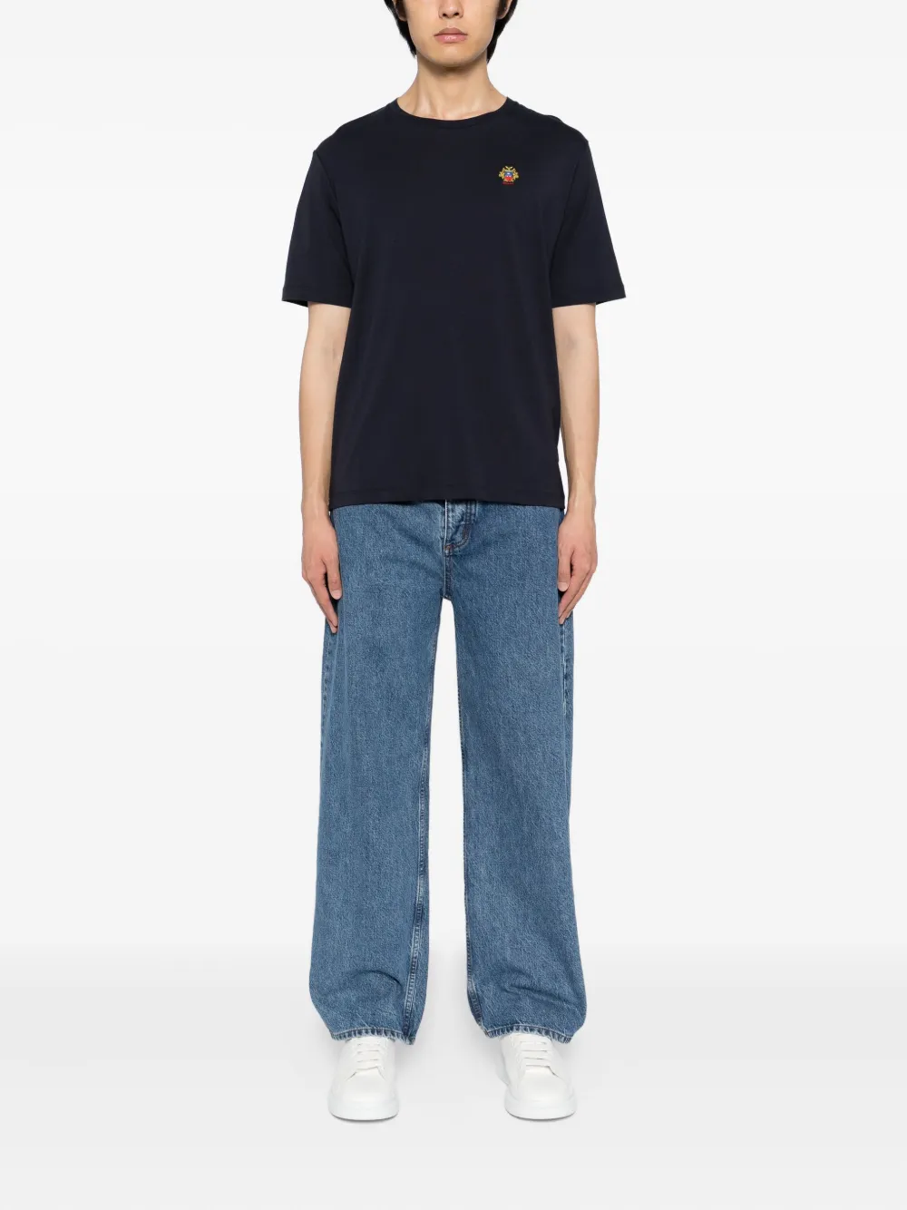 Bally T-shirt met geborduurd logo - Blauw