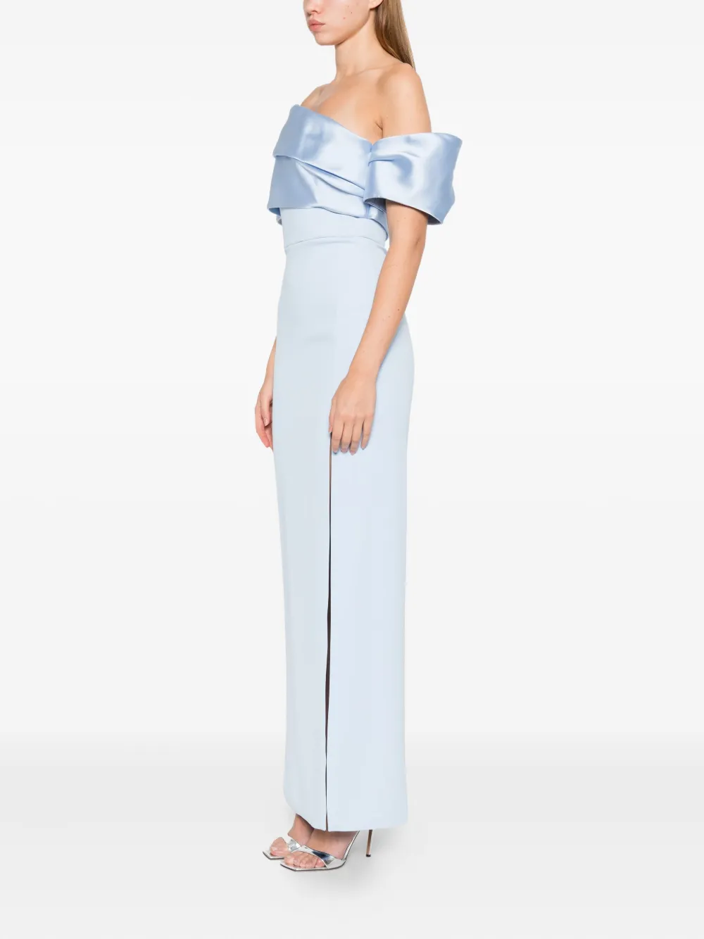 Solace London Off-shoulder jurk Blauw