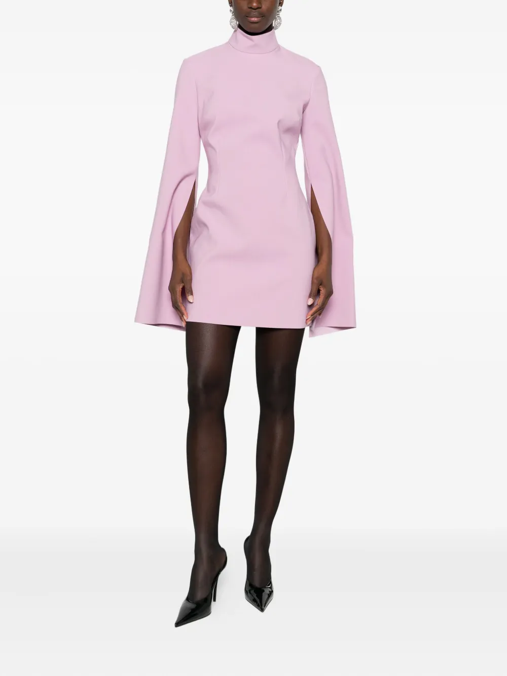 Solace London funnel-neck mini dress - Roze