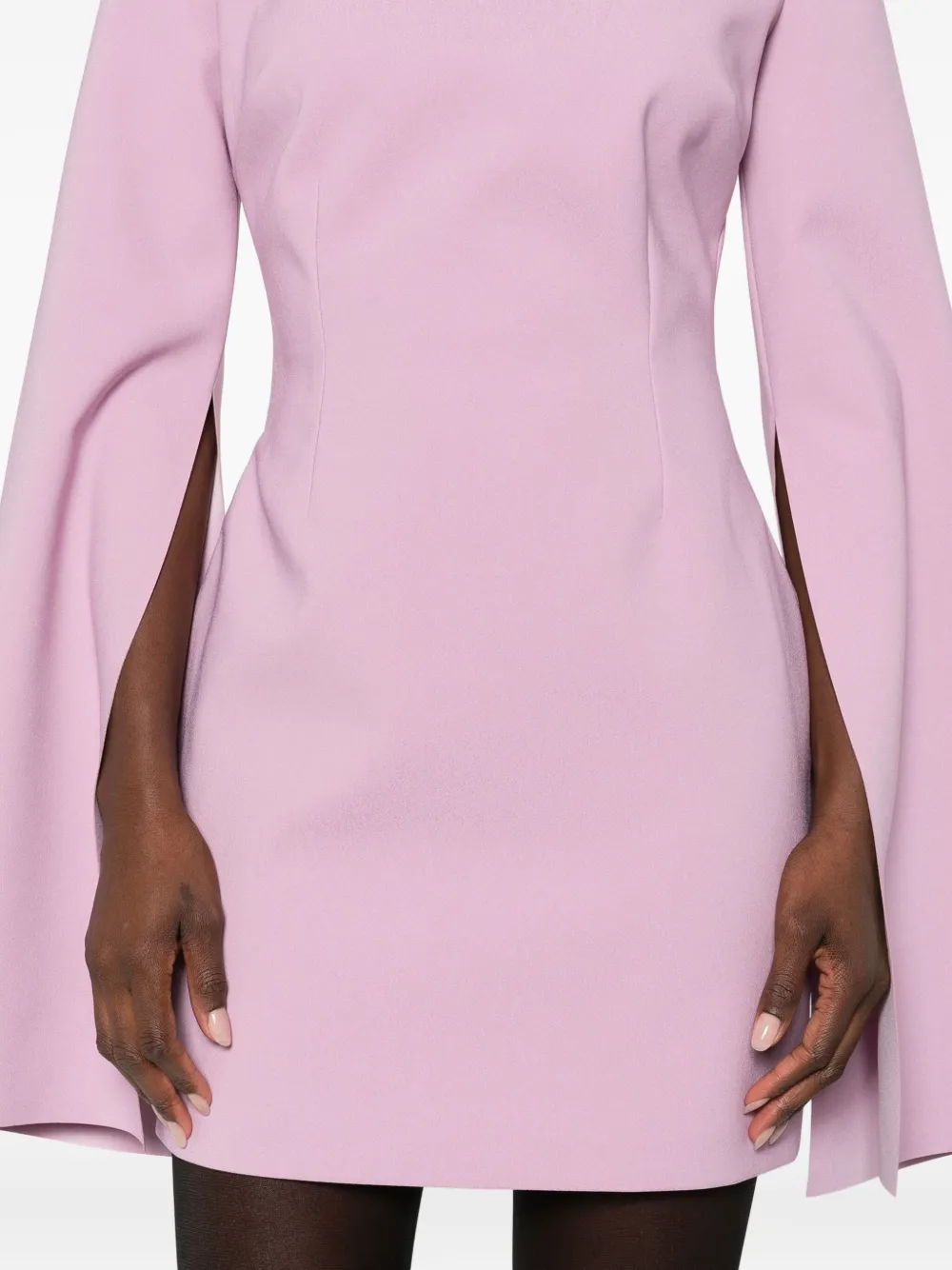 Solace London Funnel-neck Mini Dress In Pink