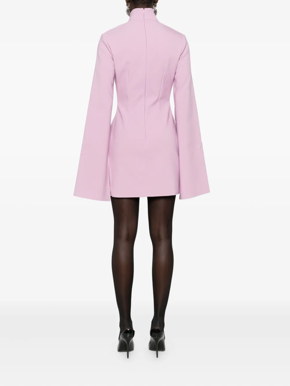 Solace London Funnel-neck Mini Dress In Pink
