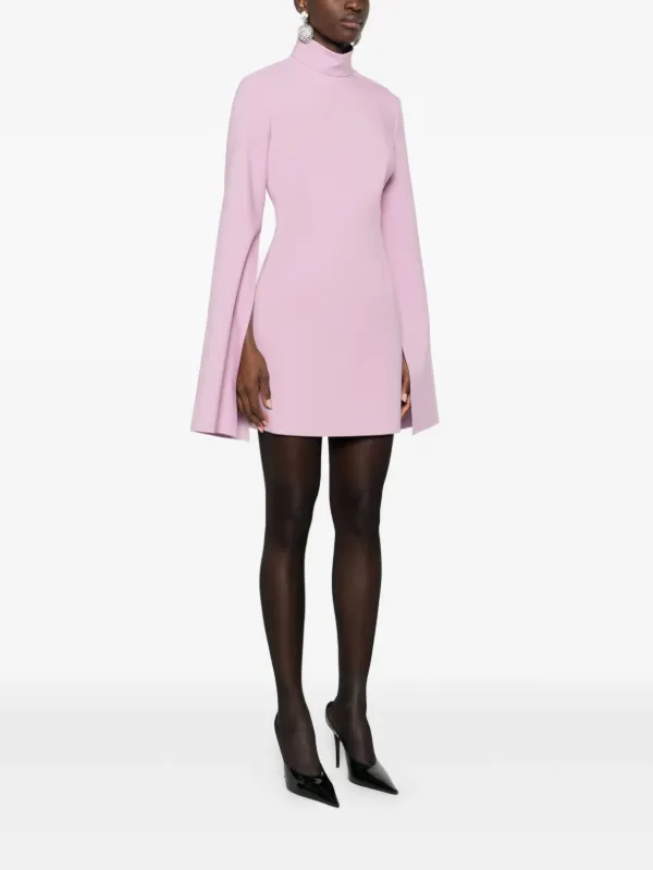 solace london pink mini dress Solace London Funnel-neck Mini Dress
