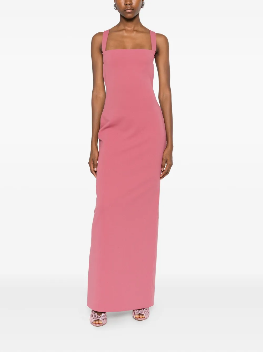 Solace London square-neck maxi dress - Roze