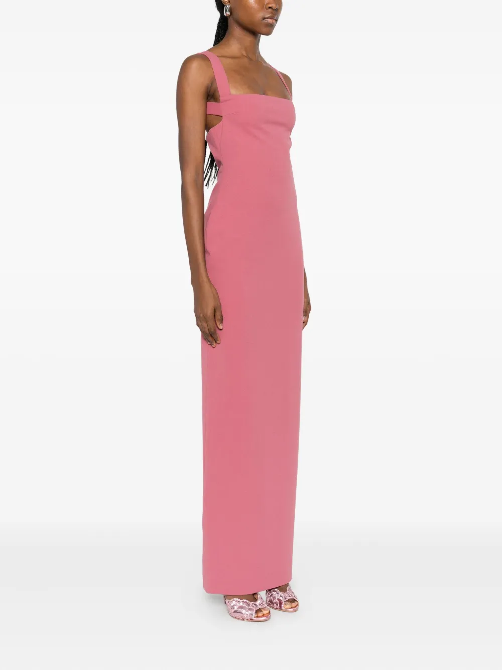 Solace London Maxi-jurk met vierkante hals Roze
