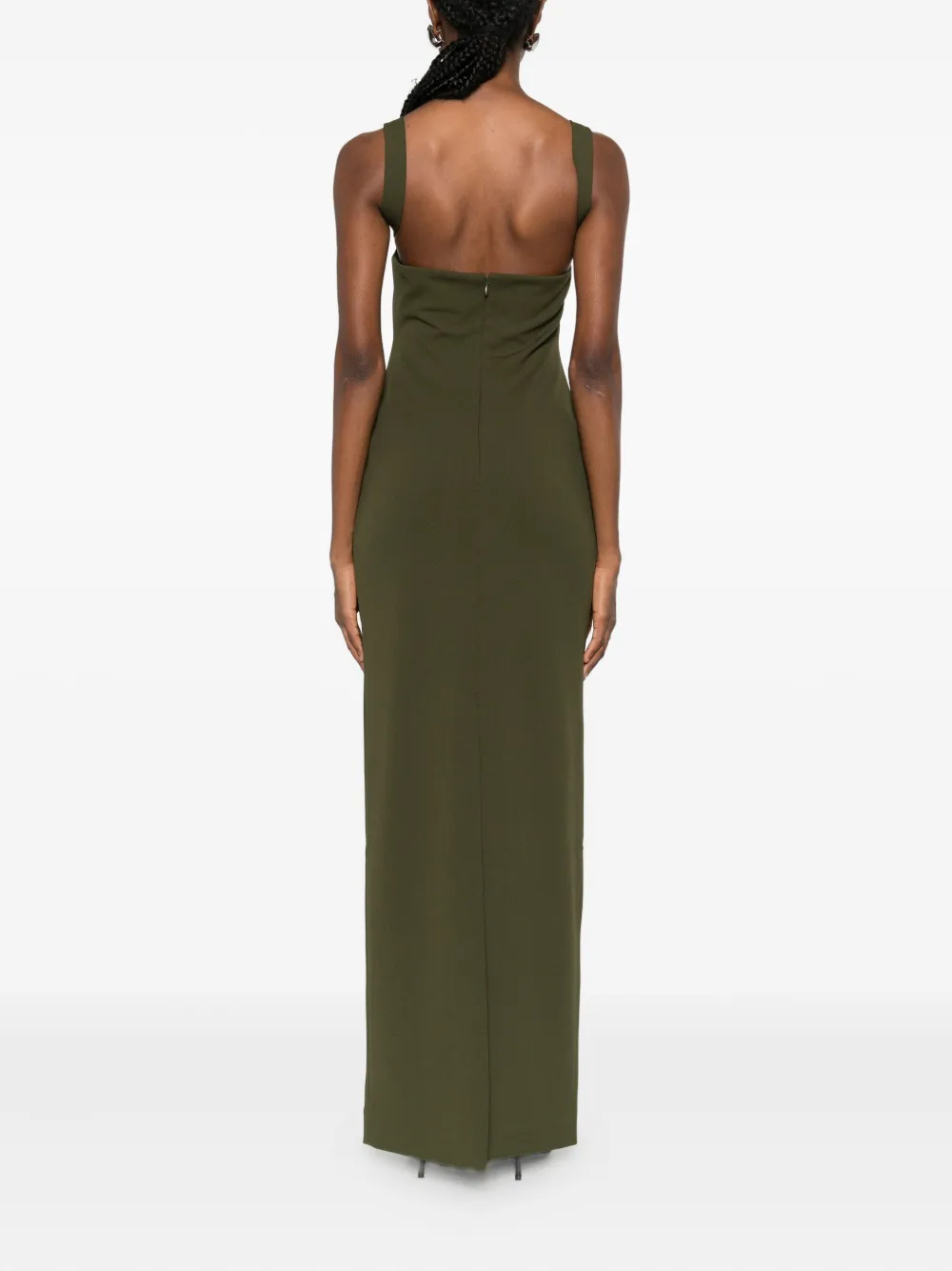 Solace London Square-neck Dress In Green