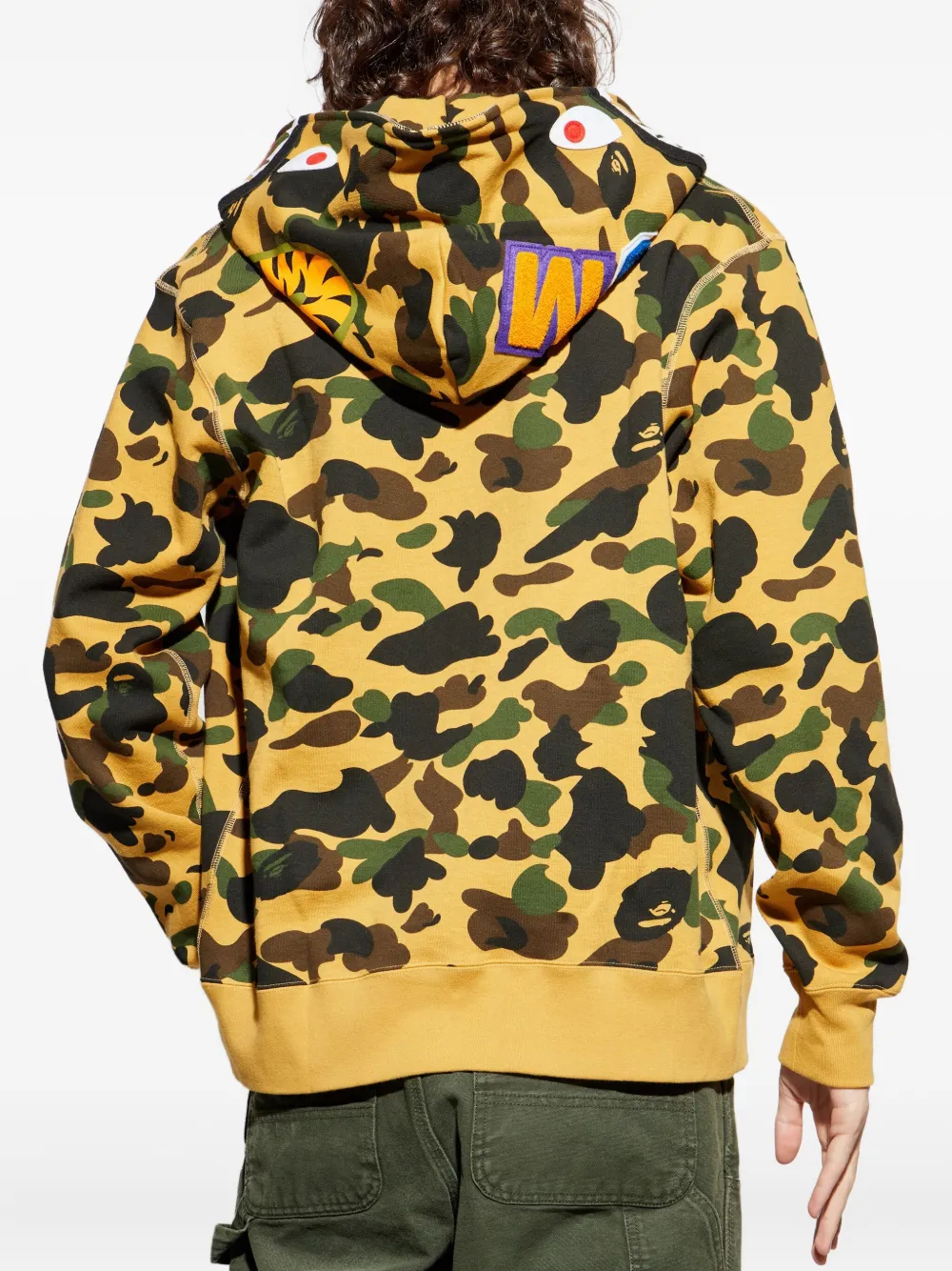 A BATHING APE 1st Camo hoodie met haaiendetail Geel