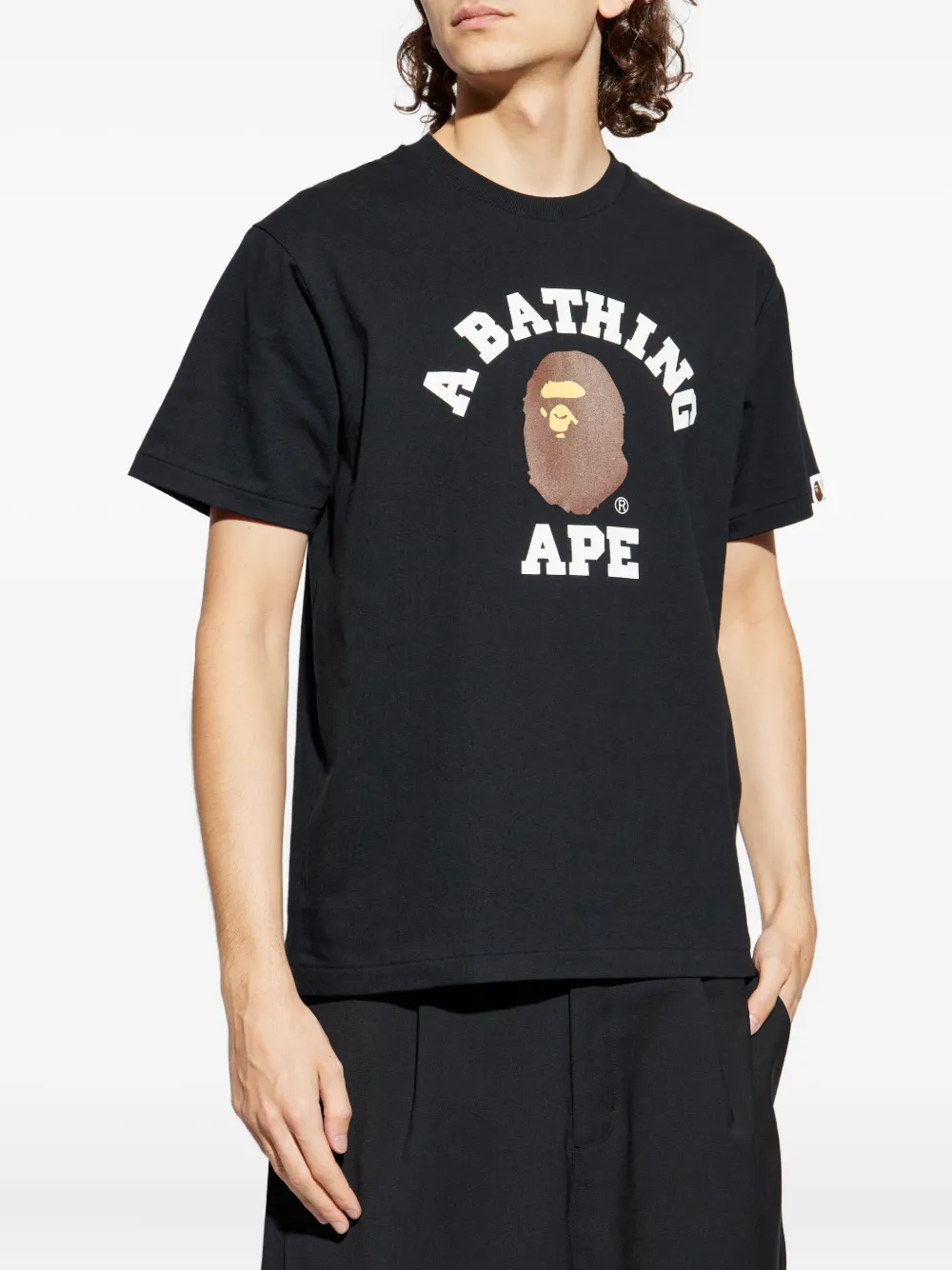 A BATHING APE T-shirt met logoprint Zwart