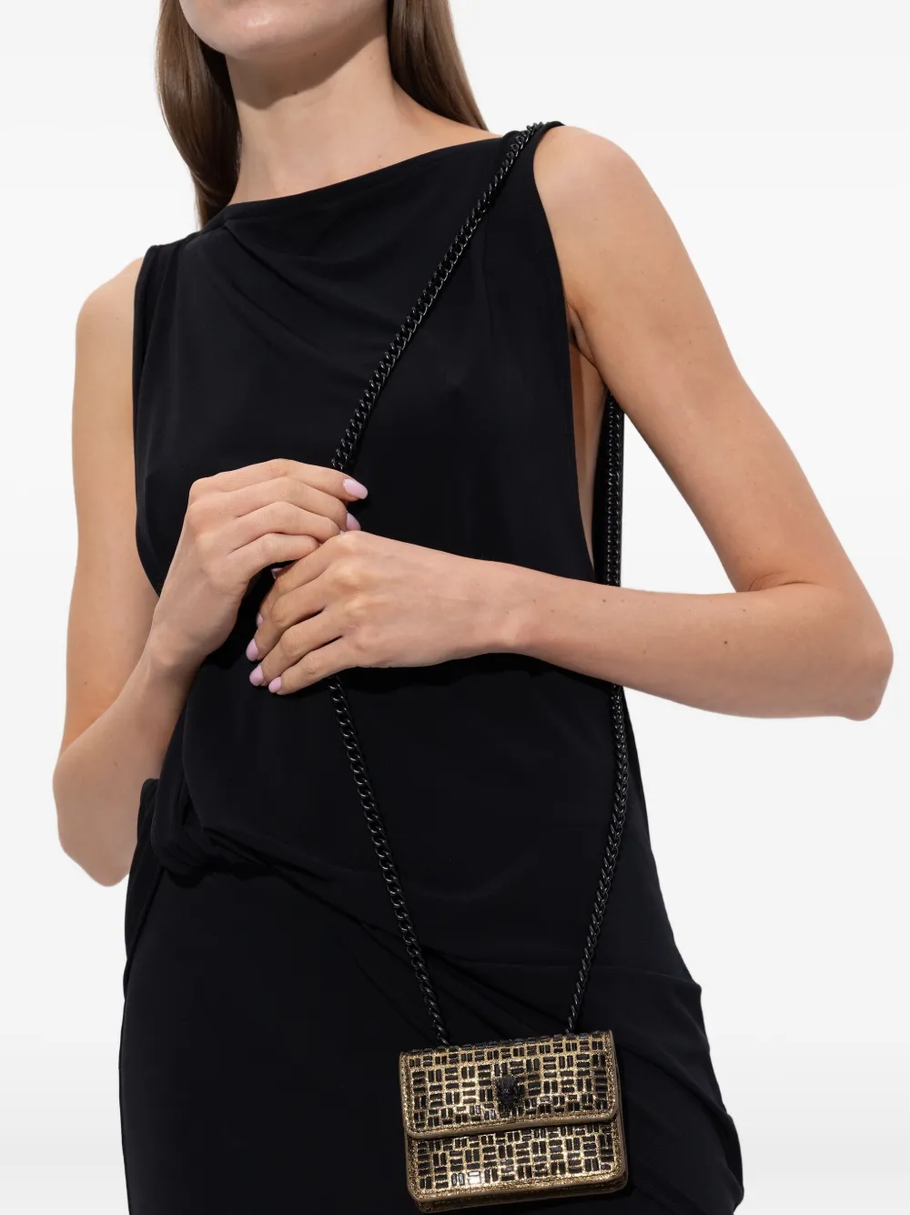 Kurt Geiger Crystal-embellished Chain-strap Mini Bag In Multi
