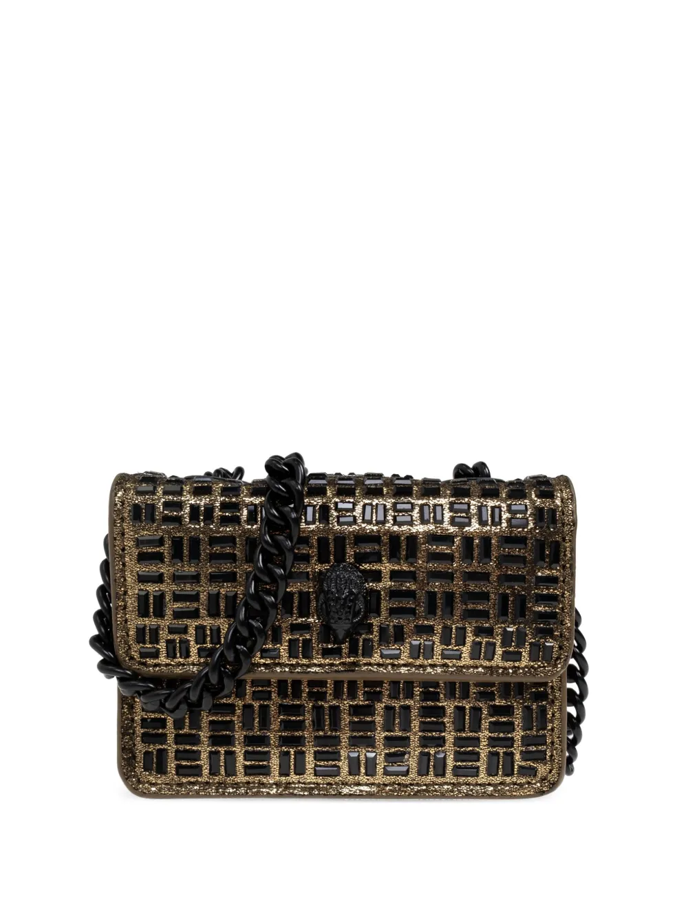 Kurt Geiger London crystal-embellished chain-strap mini bag - Gold