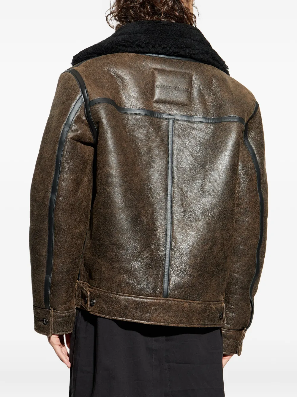 Samsoe & Samsoe Zippered Long-sleeved Leather Jacket In Black
