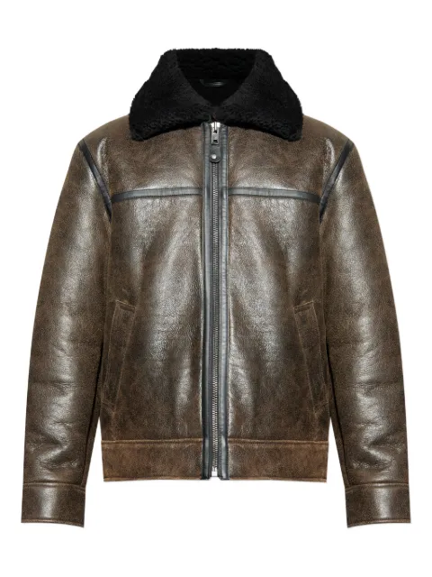 SAMSOE SAMSOE crackled shearling jacket