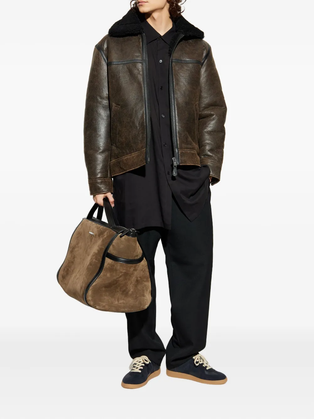 SAMSOE SAMSOE crackled shearling jacket | Leather Jackets | Image 2