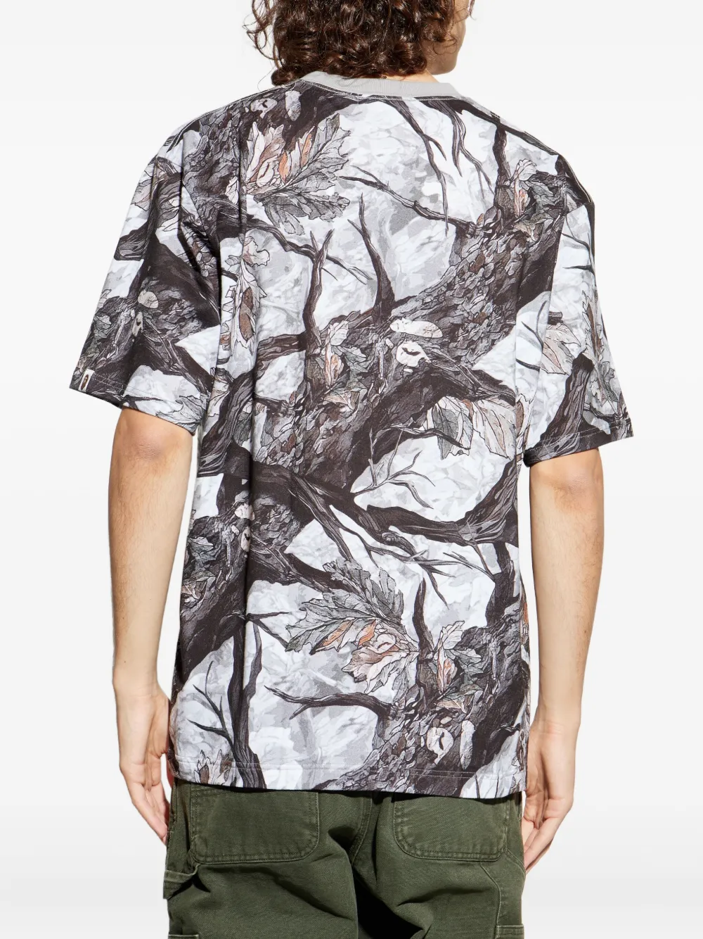 A BATHING APE T-shirt met logoprint Grijs