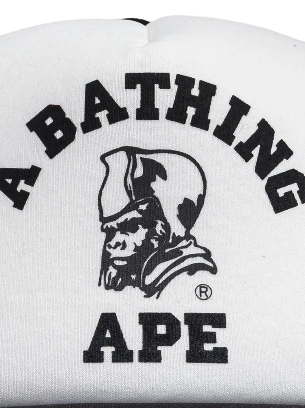 A Bathing Ape Logo-detail Camo-print Trucker Cap In White
