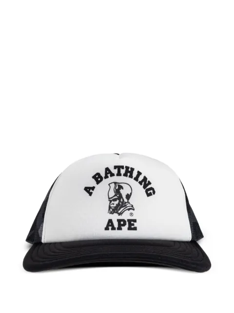 A BATHING APE® logo-detail camo-print trucker cap