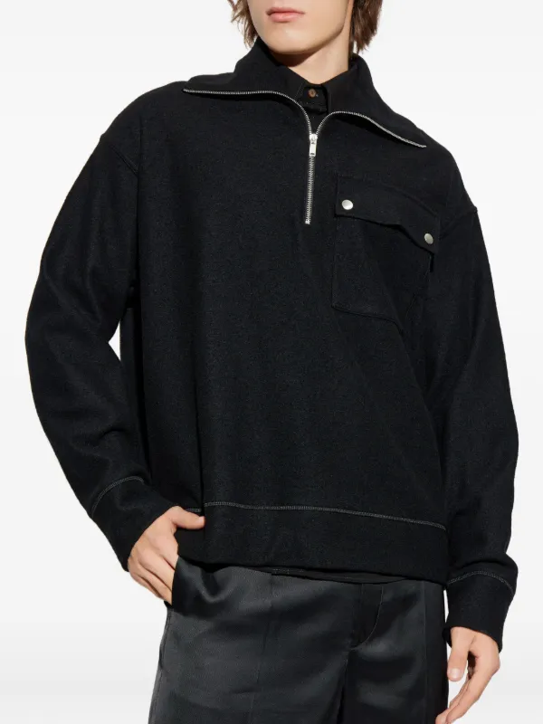 Jil Sander Felted Sweatshirt | Black | FARFETCH