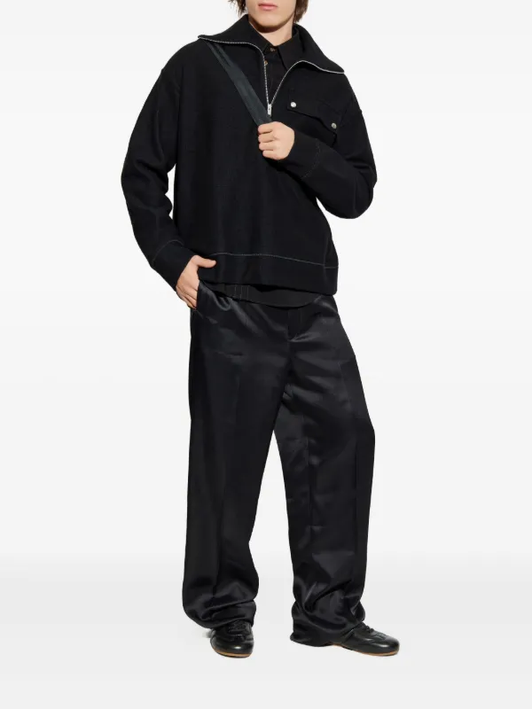 Jil Sander Felted Sweatshirt | Black | FARFETCH