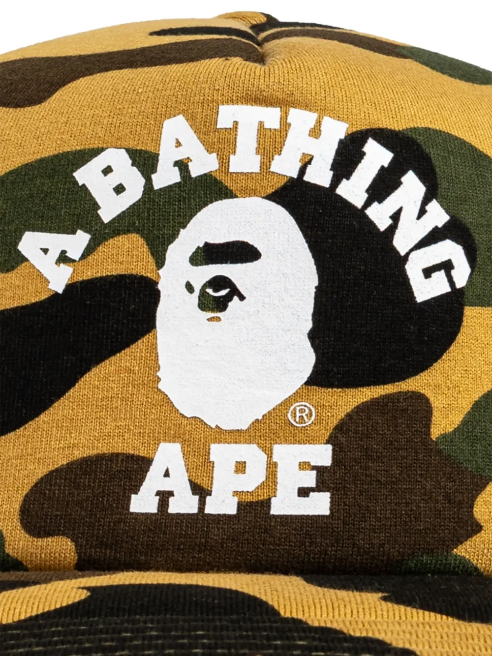 A Bathing Ape Camouflage Logo Baseball Cap In Yellow