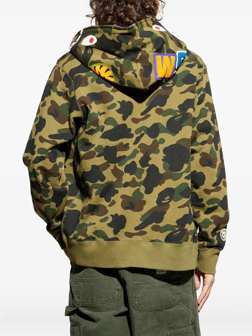 A BATHING APE 1st Camo hoodie met haaiendetail Groen