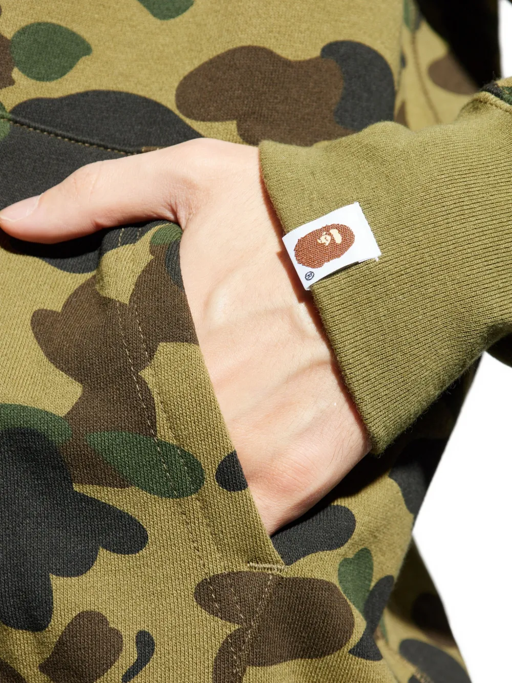 A BATHING APE 1st Camo hoodie met haaiendetail Groen