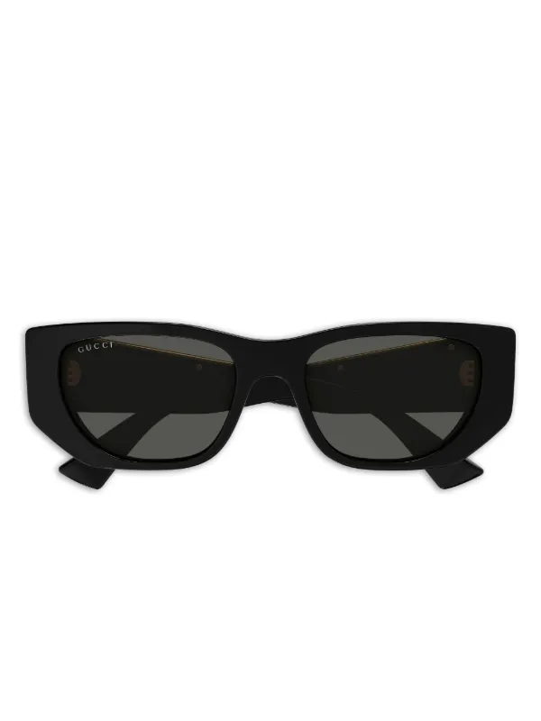 Gucci Eyewear ストライプ ジオメトリック サングラス | ブラック