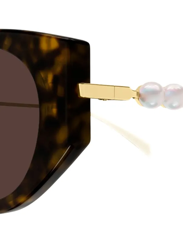 Gucci Eyewear GG1970SA パール キャットアイ サングラス | ブラウン