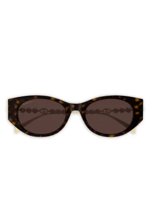 Gucci Eyewear GG1968S パール キャットアイ サングラス | ブラウン