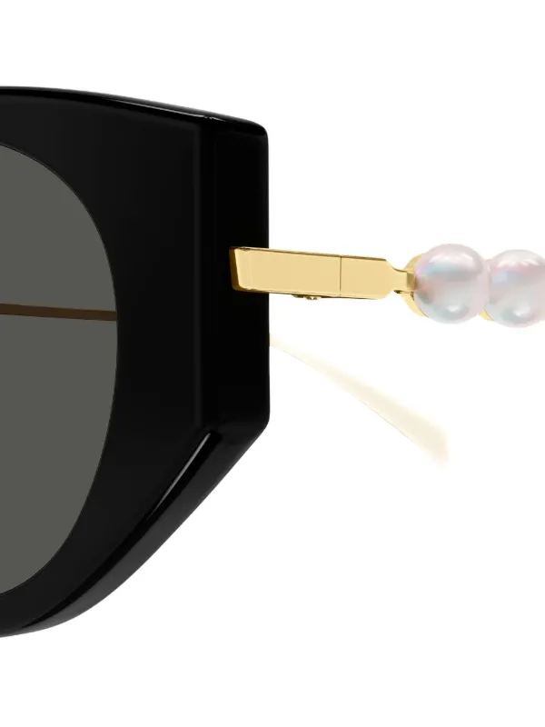 Gucci Eyewear GG1970SA パール キャットアイ サングラス | ブラック