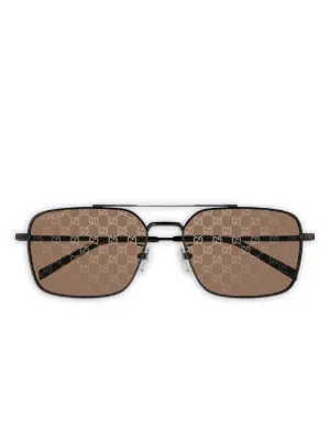 Gucci Eyewear シールドサングラス | ブラウン | FARFETCH JP