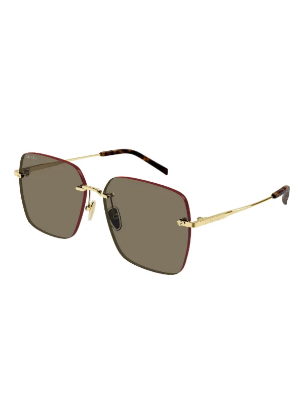 Gucci Eyewear GG1955SA square-frame Sunglasses | Gold | FARFETCH display picture 1