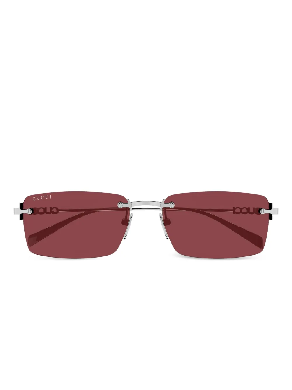 Gucci Eyewear logo rectangle sunglasses - Argento