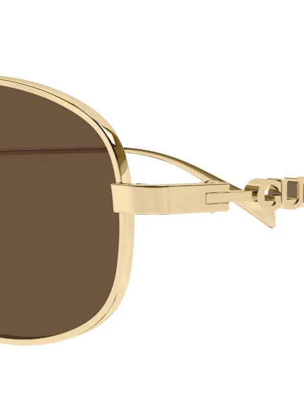 Gucci Eyewear オーバルフレーム サングラス | ゴールドトーン
