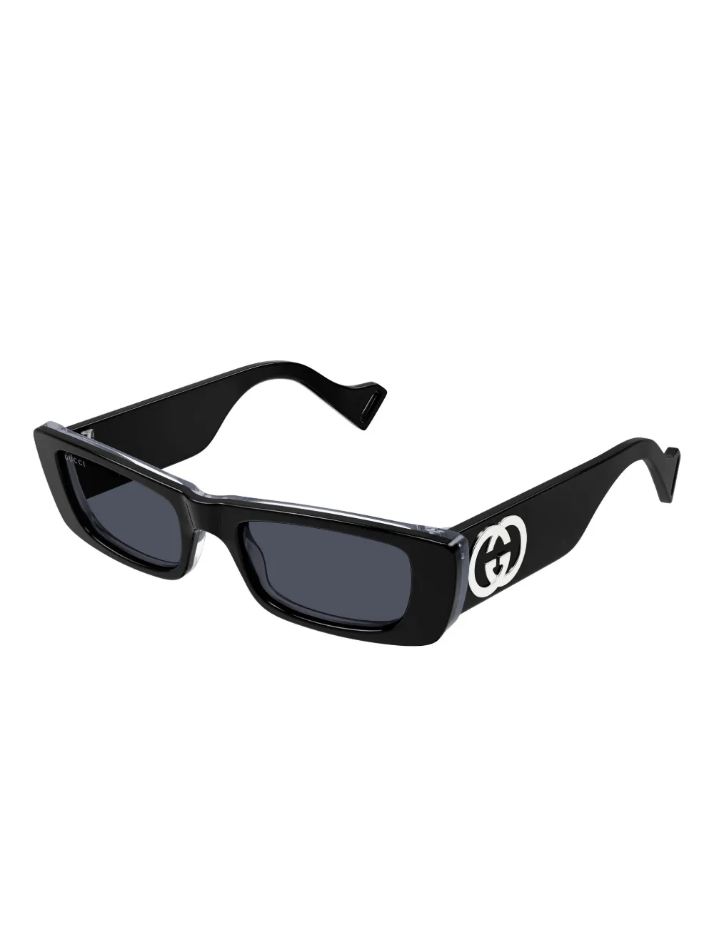 Gucci Eyewear Zonnebril met rechthoekig montuur en logo - Zwart