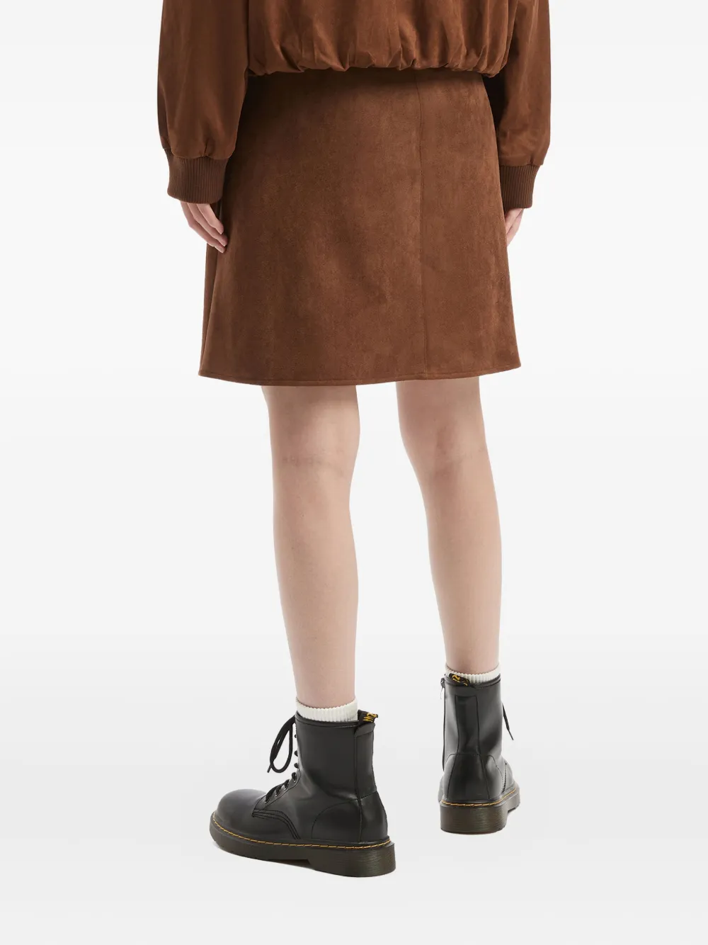 Tout A Coup Pleated Mini Skirt In Brown