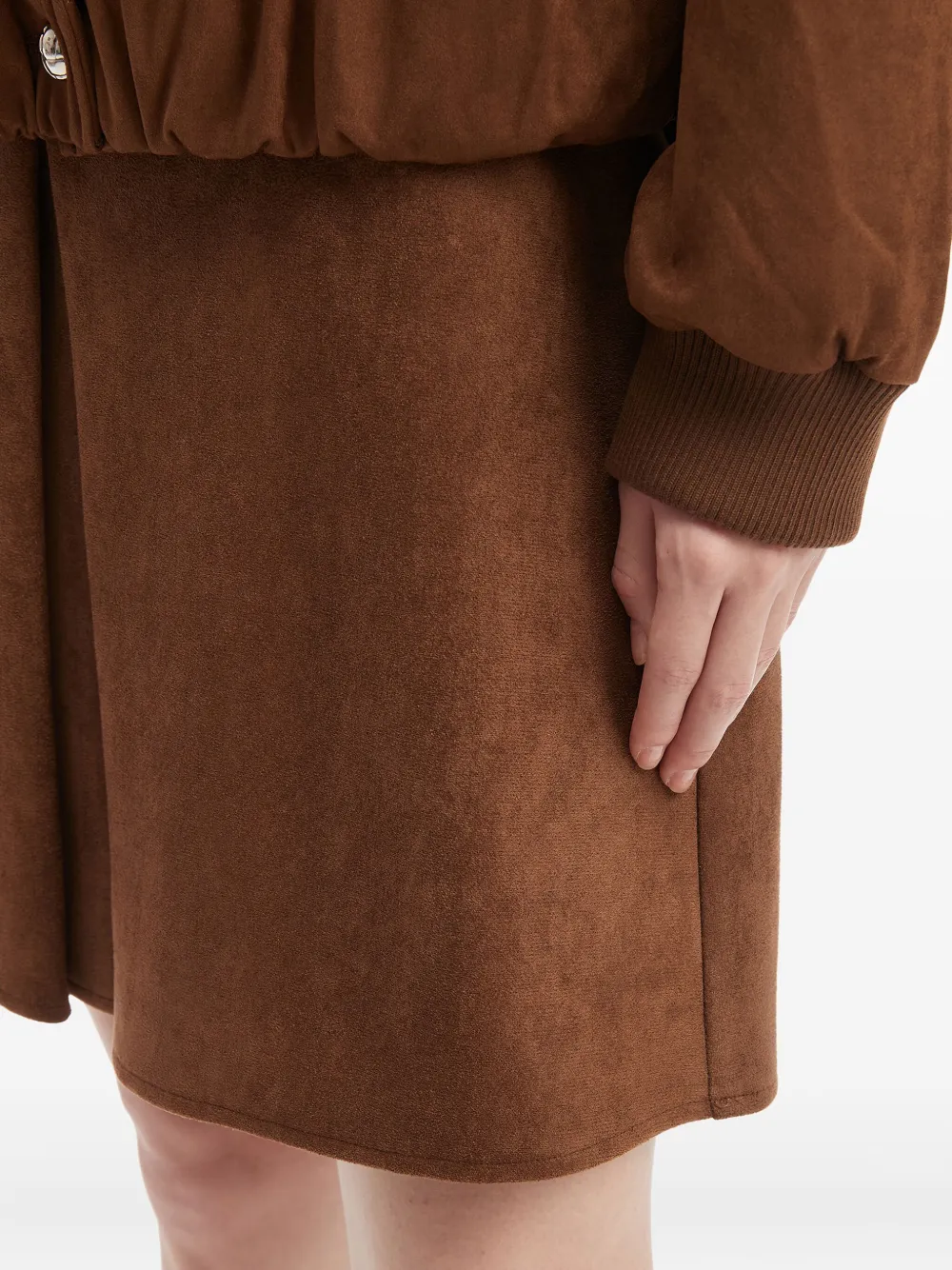 Tout A Coup Pleated Mini Skirt In Brown